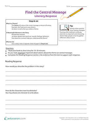 Find the Central Message: Literary Response