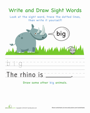Write and Draw Sight Words: Big