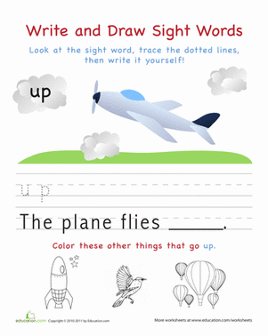 Write and Draw Sight Words: Up