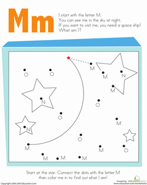 Letter Dot to Dot: M