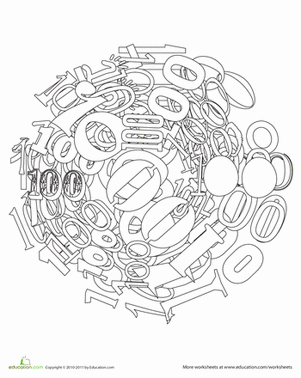 100 Coloring Page