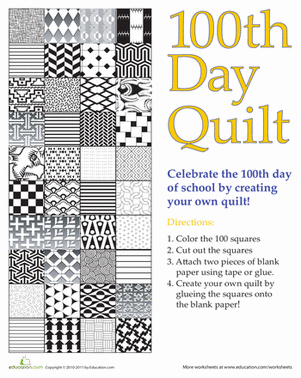 100th Day of School: Paper Quilt