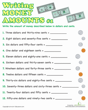 Writing Money Amounts #1