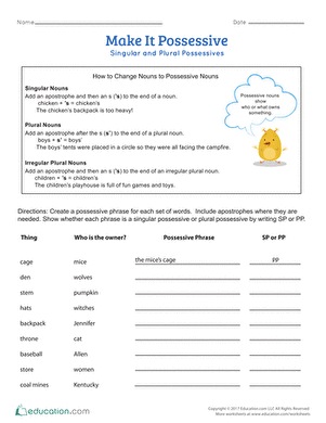 Make It Possessive: Singular & Plural Possessives