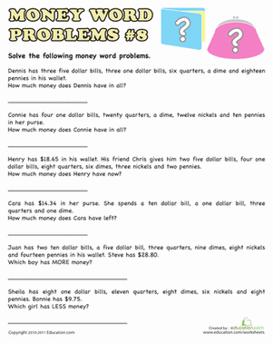 Money Word Problems #8