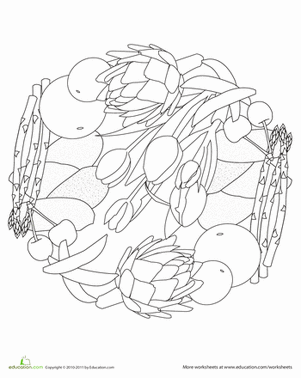 Color a Mandala: Spring Produce!