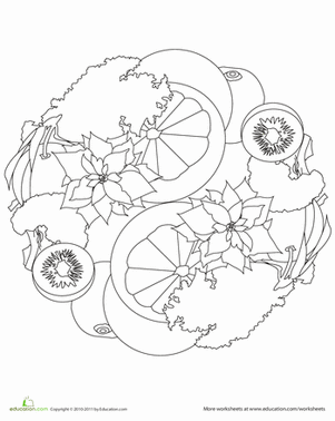 Color A Mandala: Winter Produce