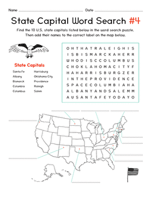 State Capital Word Search #4