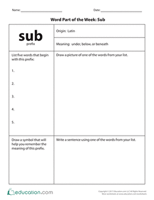 Word Part of the Week: Sub