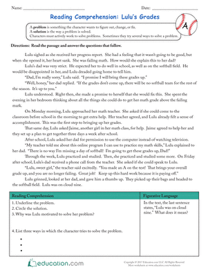 Reading Comprehension: Lulu’s Grades