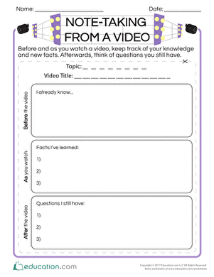 Note-Taking From a Video