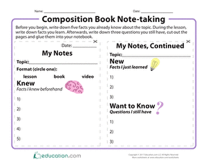 Composition Book Note-Taking