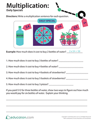 Multiplication: Daily Specials