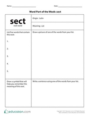 Word Part of the Week: Sect