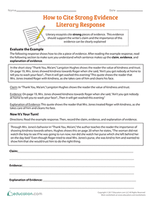 How to Cite Strong Evidence: Literary Response