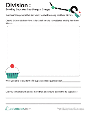 Division: Dividing Cupcakes into Unequal Groups