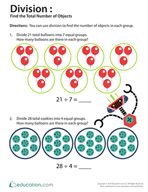Division: Find the Total Number of Objects