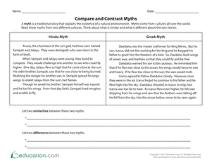 Compare and Contrast Myths