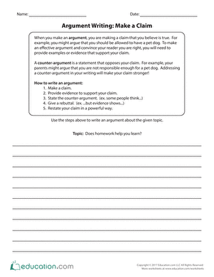 Argument Writing: Make a Claim