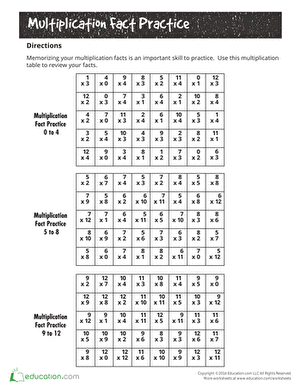 Hooray for Arrays: Multiplication Fact Practice