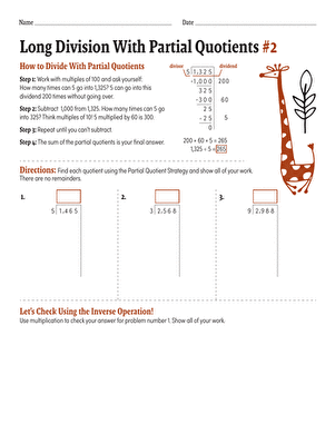Long Division With Partial Quotients #2