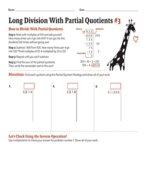 Long Division With Partial Quotients #3