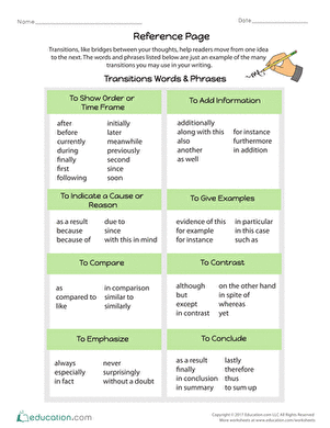 Practice Using Transitions #1