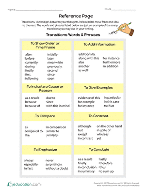 Practice Using Transitions #2