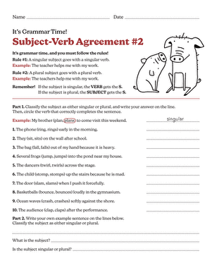 It’s Grammar Time: Subject-Verb Agreement #2