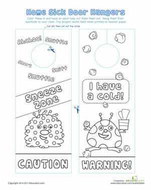 Color the Sneezies Door Hangers
