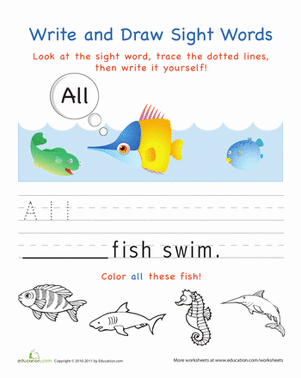 Write and Draw Sight Words: All