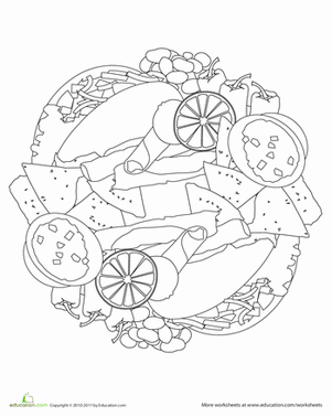 Color a Mandala: ¡Comida Mexicana!