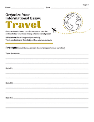 Organize Your Informational Essay: Travel