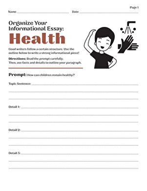 Organize Your Informational Essay: Health