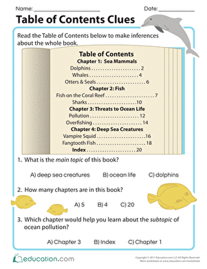 Table of Contents Clues