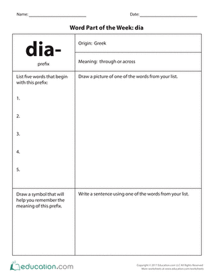 Word Part of the Week: dia