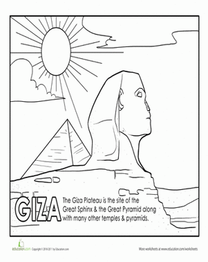 Pyramid of Giza Coloring Page