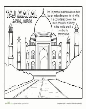 Taj Mahal Coloring Page