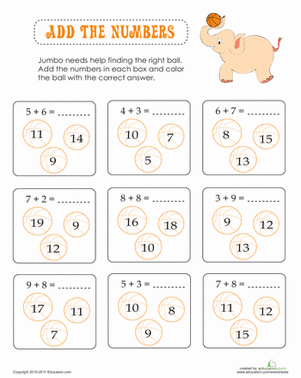 Add the Numbers: Jumbo the Elephant