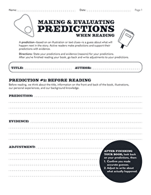 Reading Reflections: Making & Evaluating Predictions