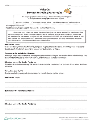 Write On! Strong Concluding Paragraphs