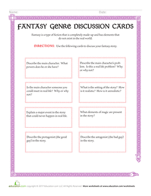 Fantasy Genre Discussion Cards