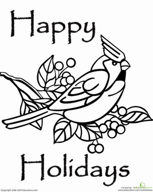 Happy Holidays Coloring Page