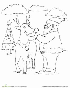 Rudolph the Red Nosed Reindeer Coloring Page