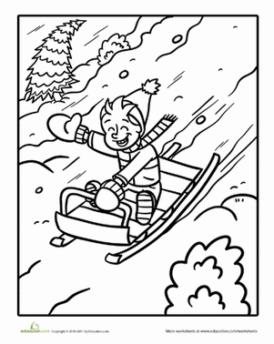 Sled Coloring Page