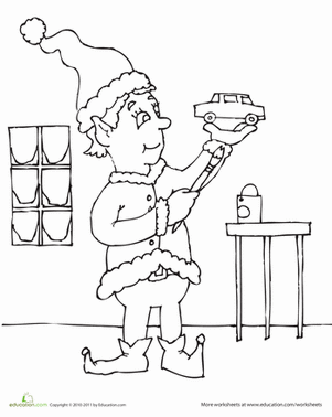 Color the Elf and his Toy