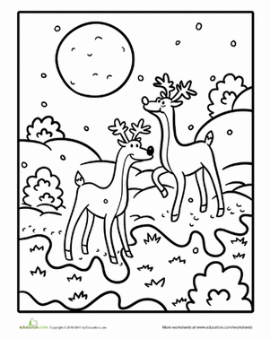 Color the Happy Reindeer