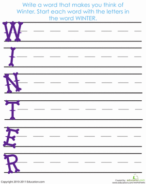 Acrostic Winter Poem