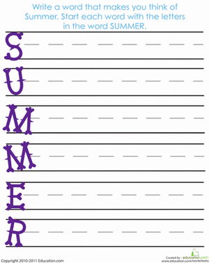 Acrostic Summer Poem