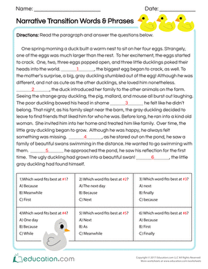 Narrative Transition Words & Phrases